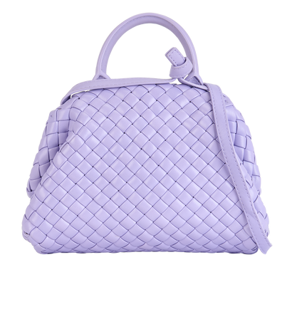Intrecciato Mini Top Handle, £1,100, Handbags, Purple, Leather, Front view